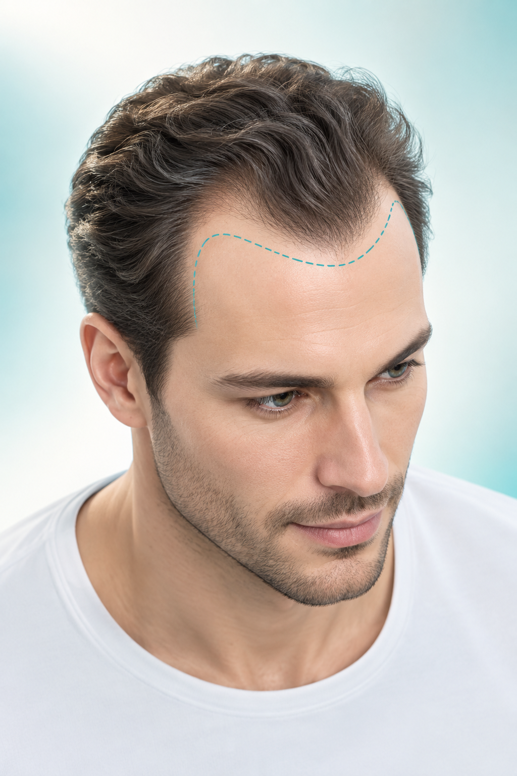 Representative medical visualization of personalised hairline planning